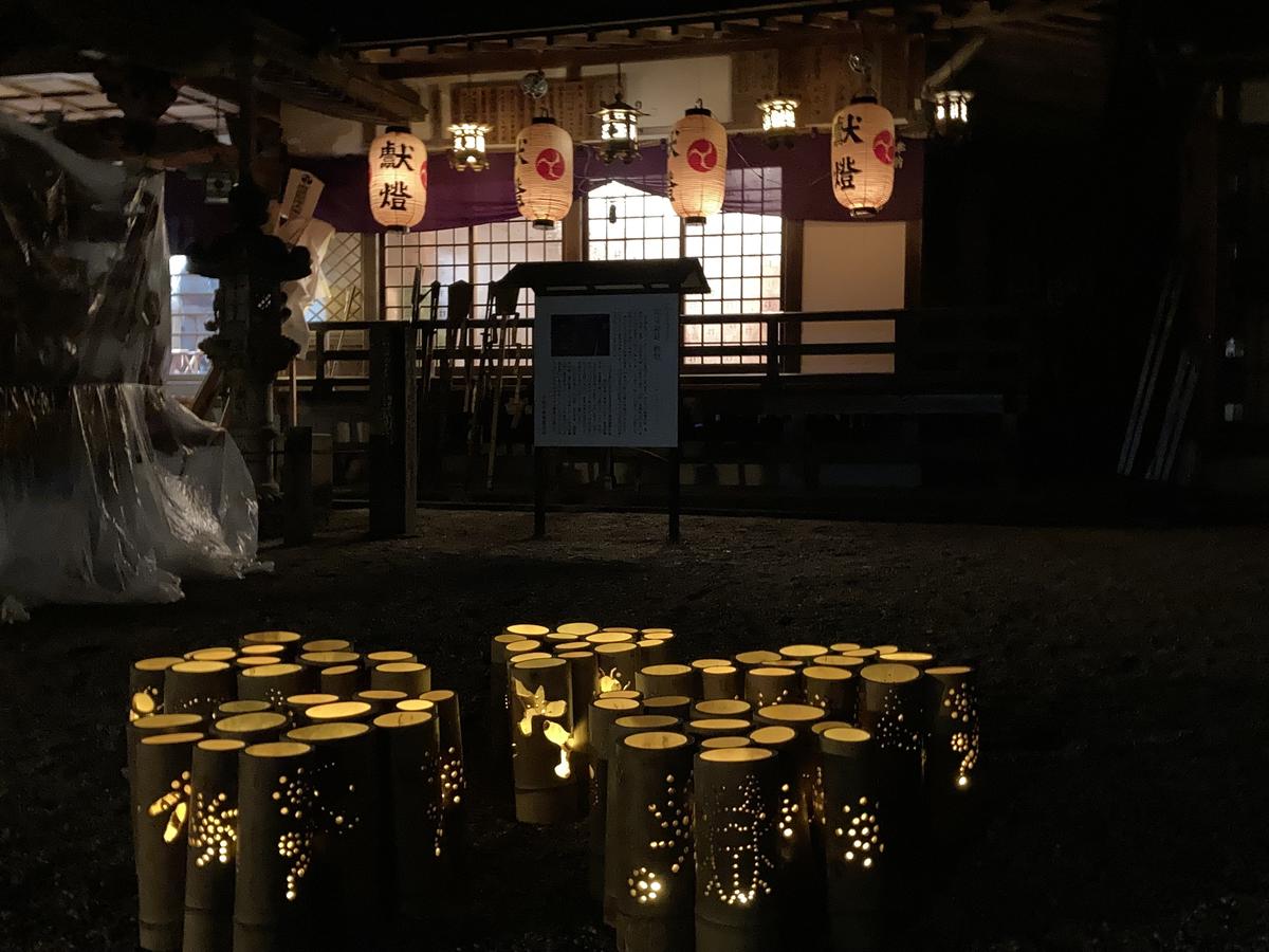 田守神社 宵山の竹灯り